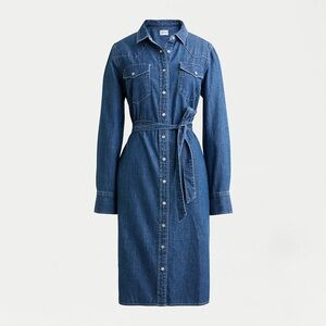 J. Crew Indigo Button-Up Shirt Dress